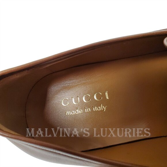 GUCCI SHOES MENS INTERLOCKING G LOGO CHAIN LEATHER LOAFERS sz 10.5 11 US - Picture 12 of 15